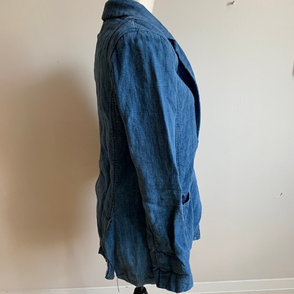 Free People Linen jean jacket blazer sz XS NWOT - Picture 3 of 8